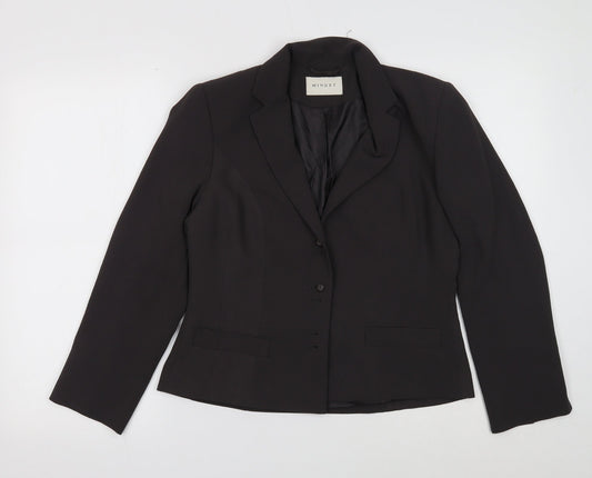 Minuet Womens Grey Viscose Jacket Blazer Size 10