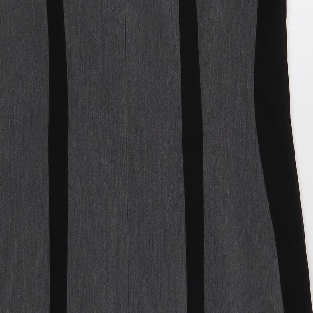 Definitions Womens Grey Polyester Pencil Dress Size 12 Square Neck Zip - Contrasting Trim