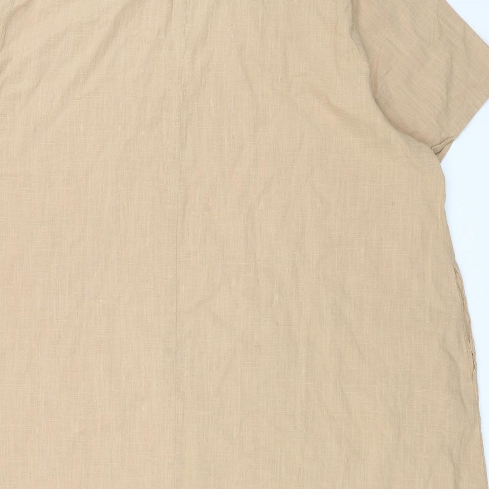 Womens UK Size M Apricot Beige Basic Blouse