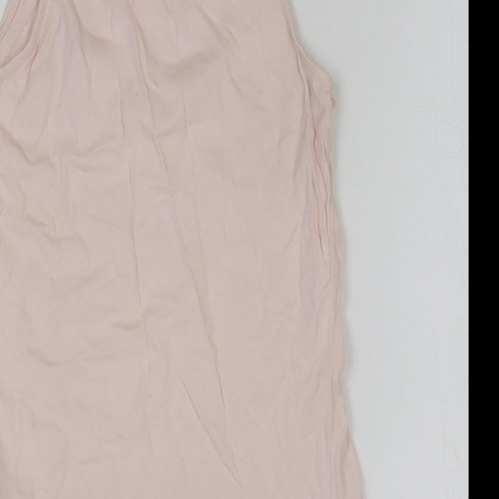 La Redoute Girls Pink 100% Cotton Basic Tank Size 10 Years Round Neck Pullover - Heart Print