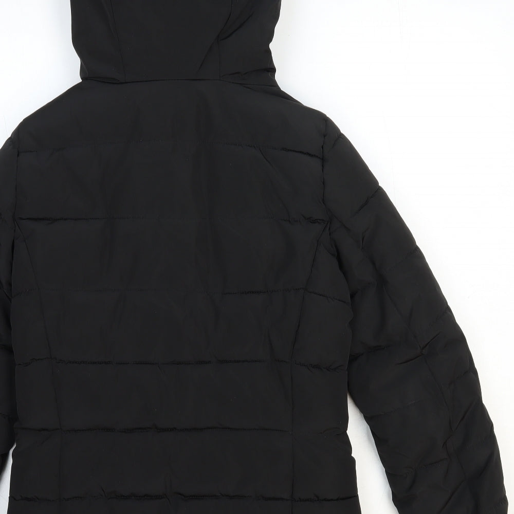 Trf Outerwear Womens Black Quilted Coat Size XS Zip