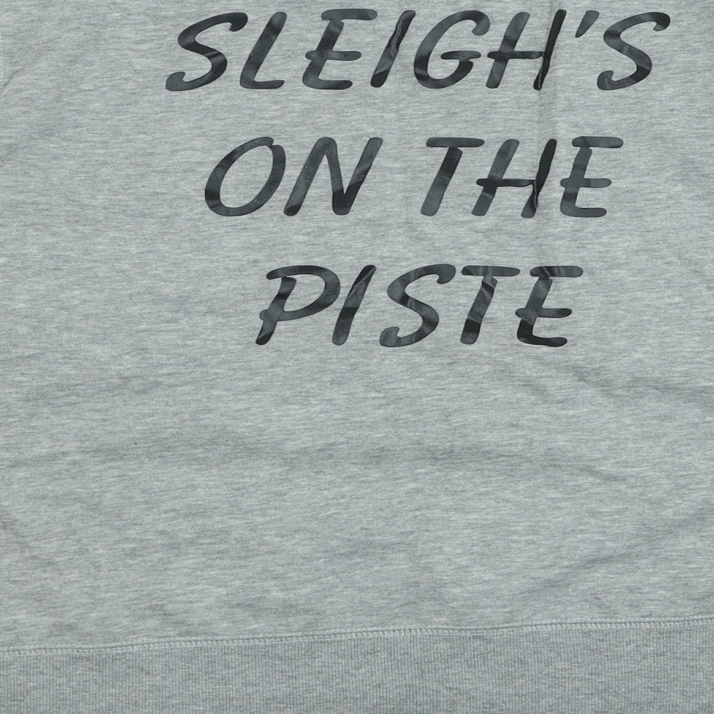 H&M Womens Grey Cotton Pullover Sweatshirt Size M Pullover - Christmas Jumper