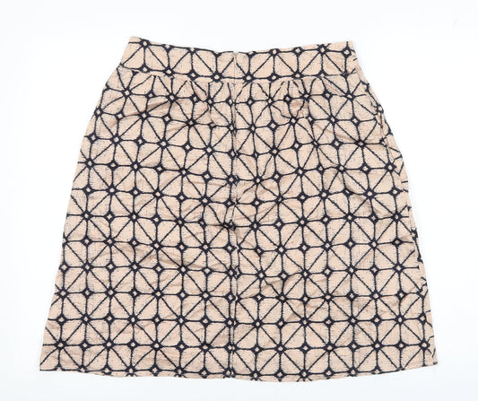 Gap Womens Pink Geometric Cotton A-Line Skirt Size 10 Zip