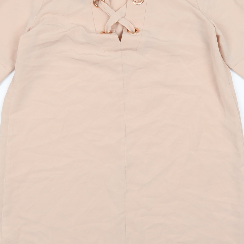 Primark Womens Pink Polyester A-Line Size 10 Round Neck Tie