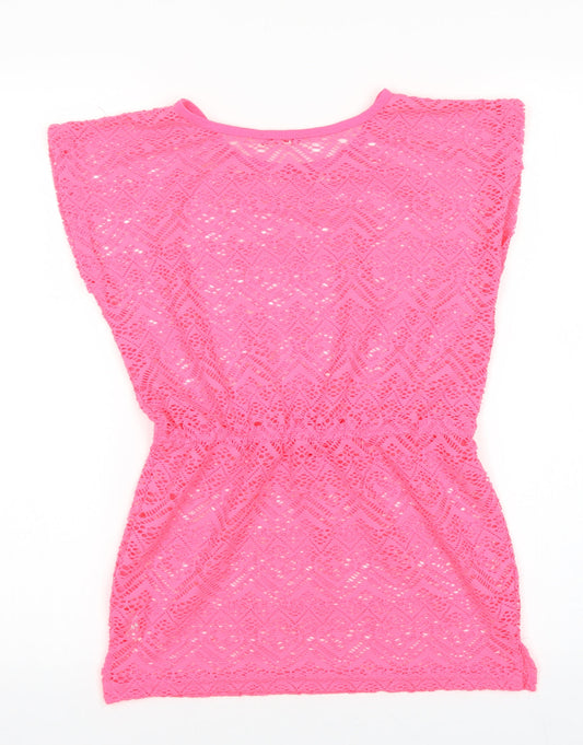 YD Girls Pink Polyester Kaftan Size 9-10 Years Round Neck Pullover