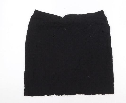 Monki Womens Black Polyester A-Line Skirt Size M