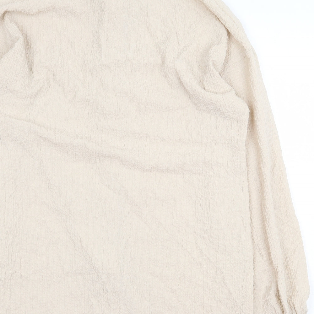 Womens UK Size 8 PRETTYLITTLETHING Beige Basic Button-Up