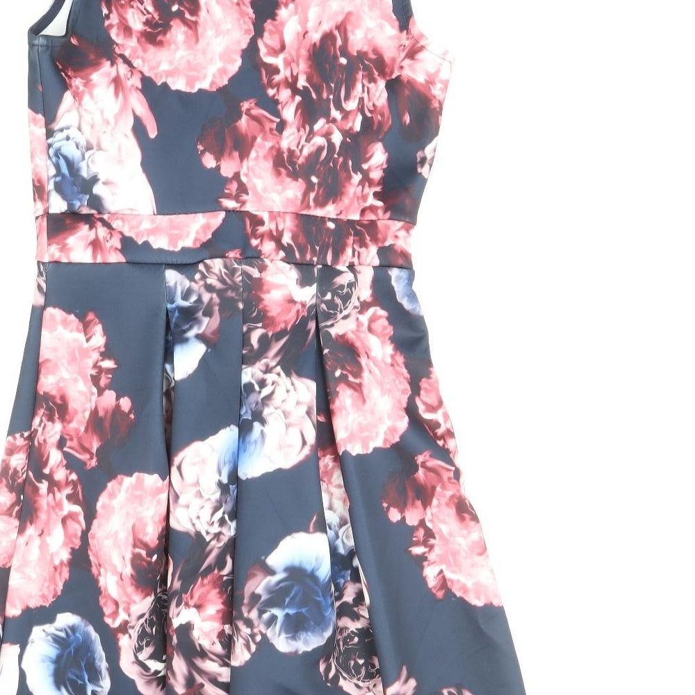 Dorothy Perkins Womens Multicoloured Floral Polyester Fit & Flare Size 6 Round Neck Pullover