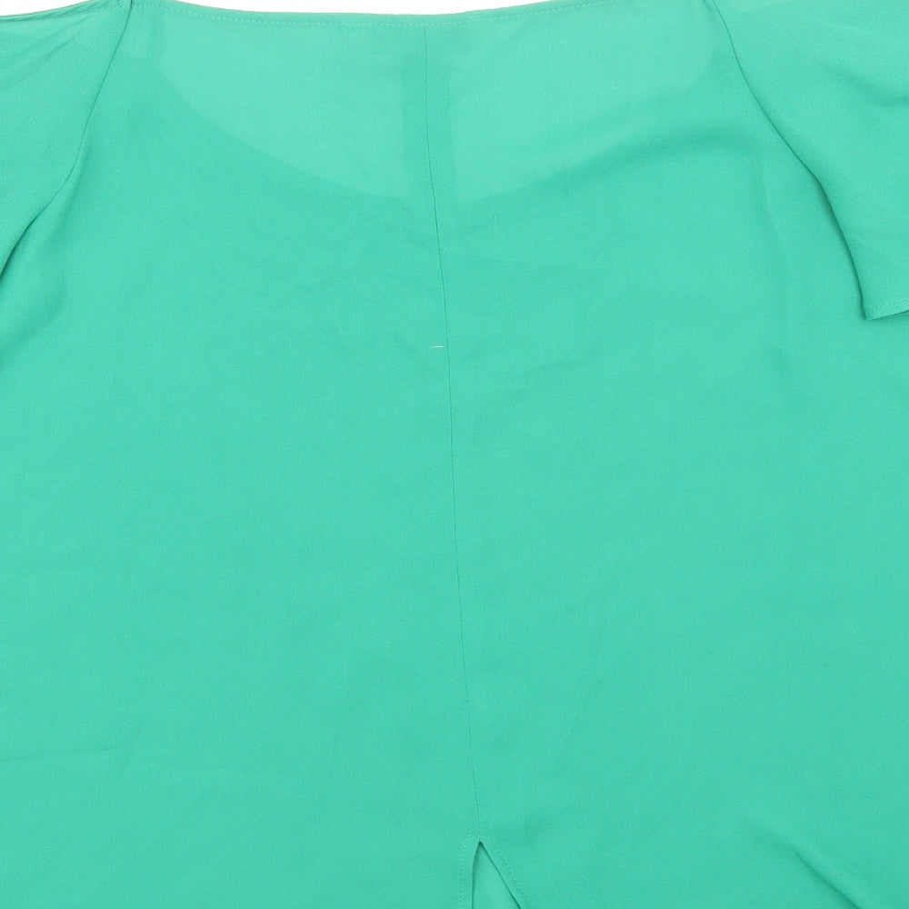 Womens UK Size 12 Peacocks Green Basic Blouse