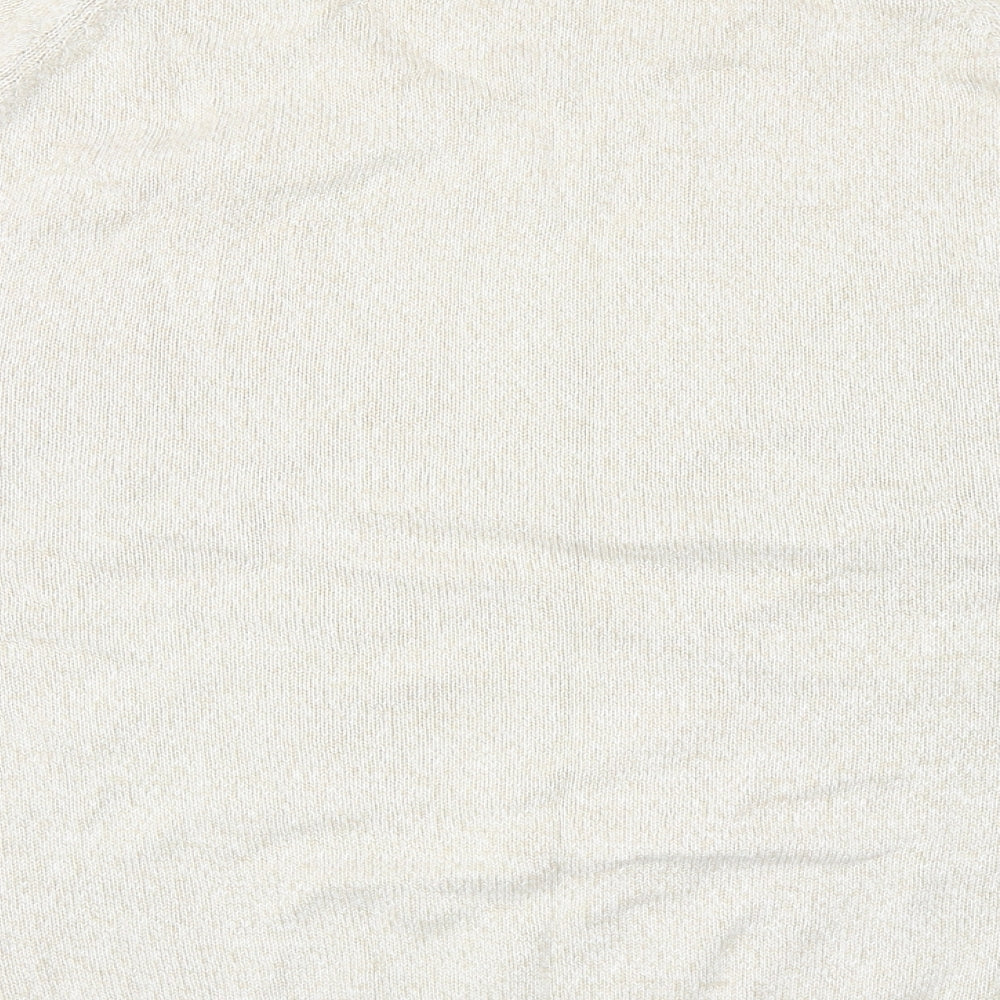 BHS Womens Beige Round Neck Cotton Pullover Jumper Size 2XL