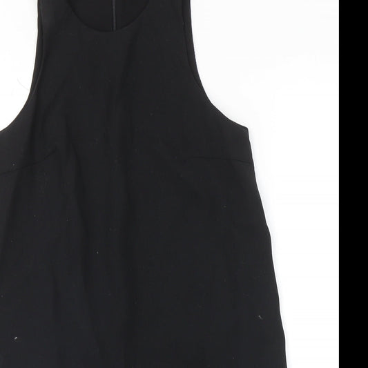 Zara Womens Black Polyester Playsuit One-Piece Size XS Zip