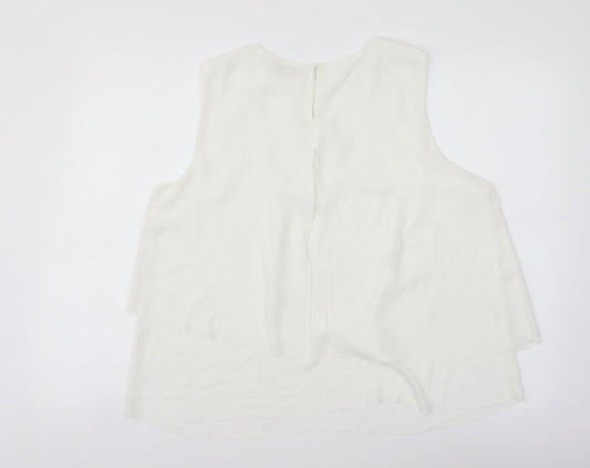 Womens UK Size L Mango Ivory Basic Tank