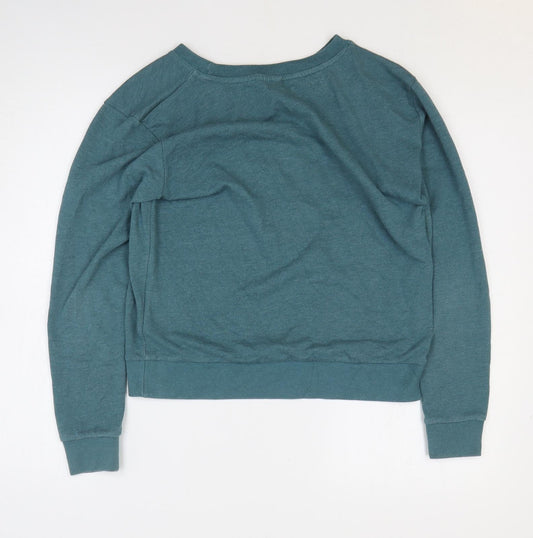 H&M Womens Green Polyester Pullover Sweatshirt Size S Pullover
