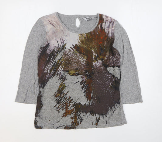 Womens UK Size 10 Alexara Multicoloured Basic T-Shirt