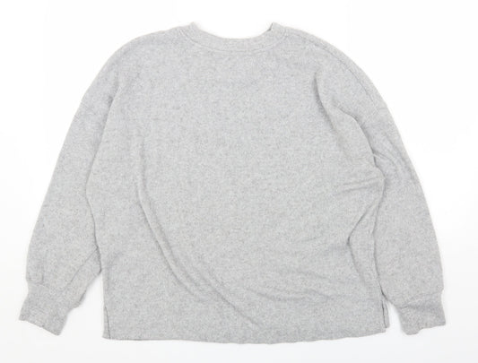 F&F Womens Grey Round Neck Viscose Pullover Jumper Size 14