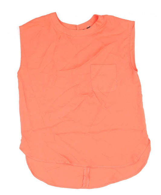 Womens UK Size XS Mango Orange Basic Blouse