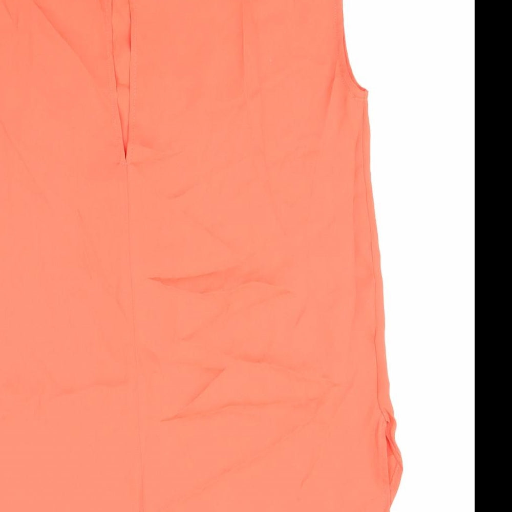 Womens UK Size XS Mango Orange Basic Blouse