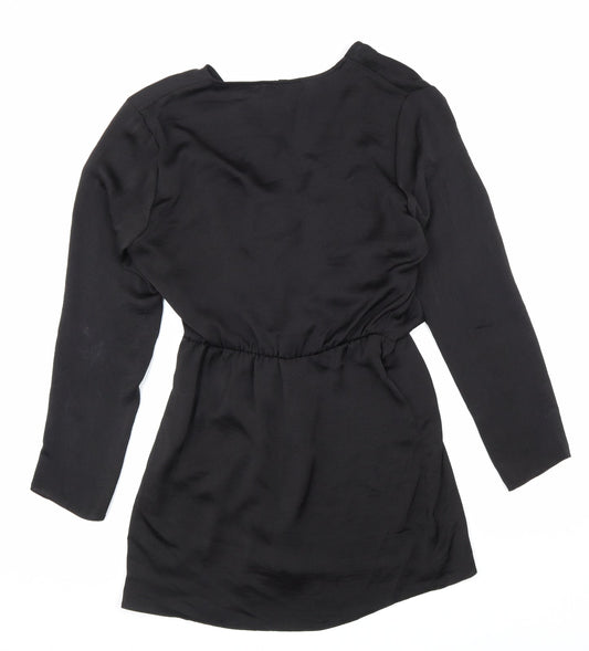 Missguided Womens Black Polyester Mini Size 10 Sweetheart Zip