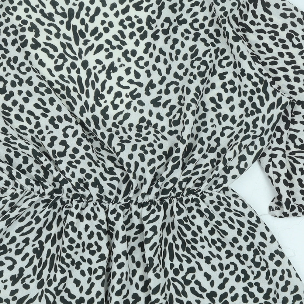 Womens UK Size 12 PRETTYLITTLETHING Black Basic Blouse