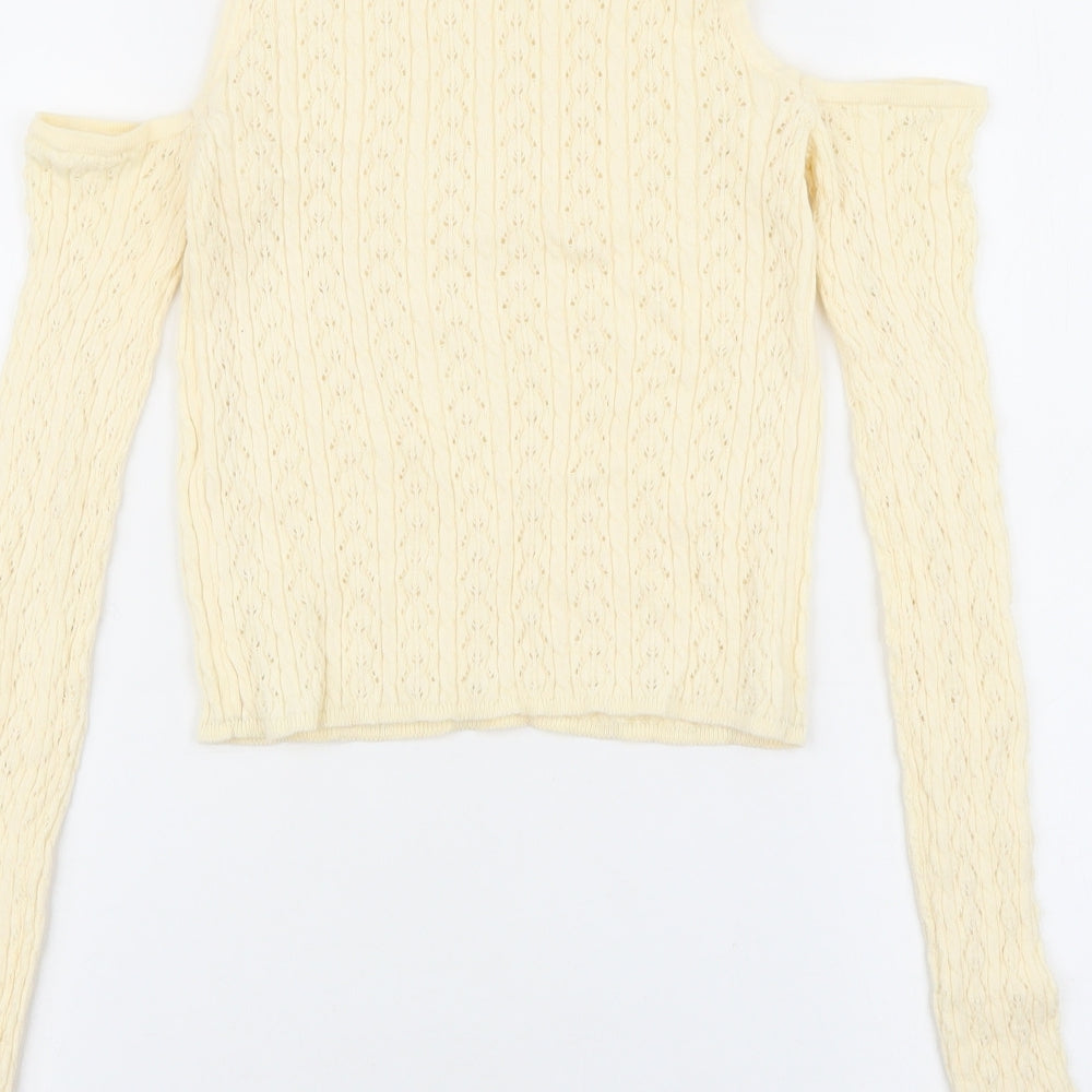 Womens UK Size M Stradivarius Ivory Pullover Jumper