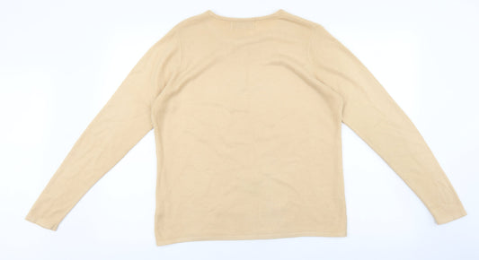 Womens UK Size L Jan Eva Beige Pullover Jumper