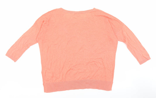 Gap Womens Pink Round Neck Cotton Pullover Jumper Size S