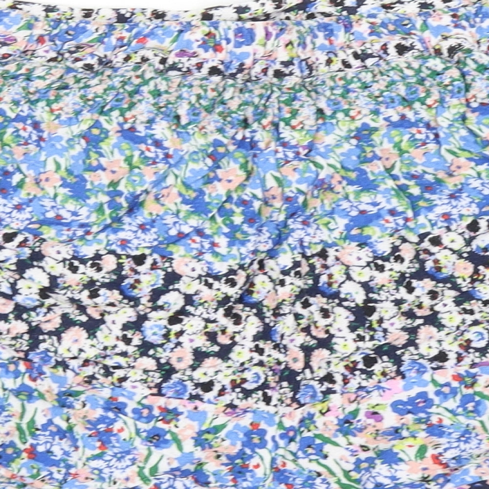 Stradivarius Womens Multicoloured Geometric Polyester Paperbag Shorts Size M Regular Pull On