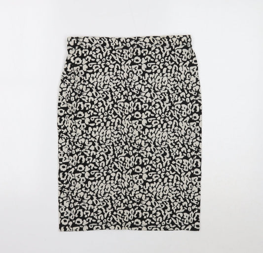 Papaya Womens Black Animal Print Cotton Straight & Pencil Skirt Size 12
