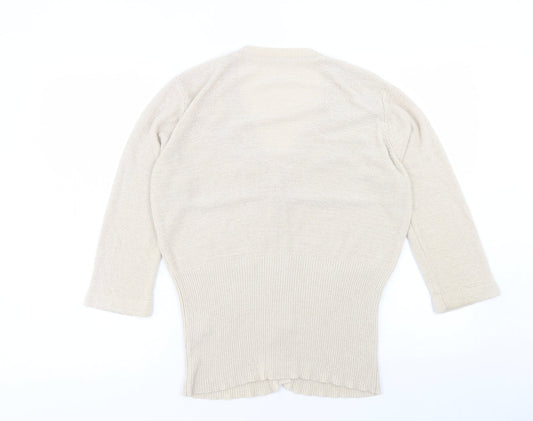 Womens UK Size M Bonmarché Beige Cardigan Jumper