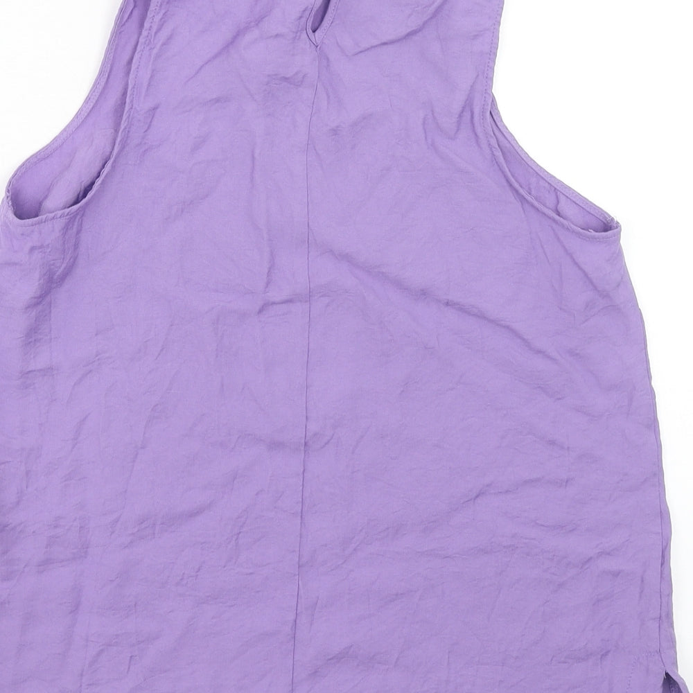 Primark Womens Purple Viscose Basic Tank Size 10 Round Neck