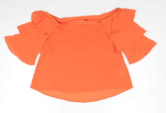 Womens UK Size 8 New Look Orange Basic Blouse