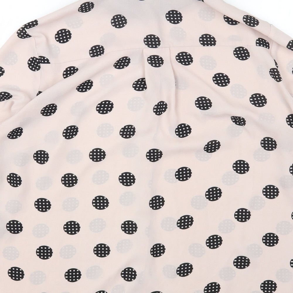 Womens UK Size 14 Papaya Pink Basic Button-Up