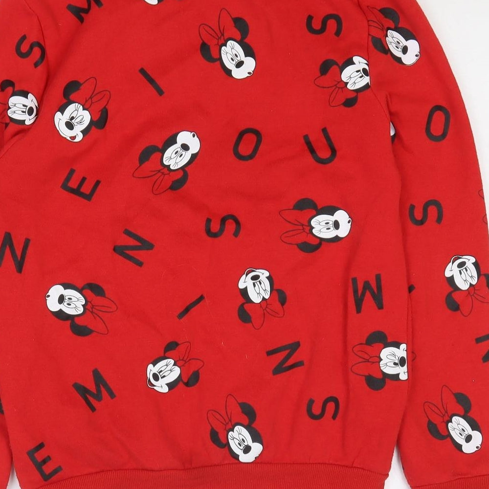 Womens UK Size 2XS Disney Red Pullover Sweatshirt