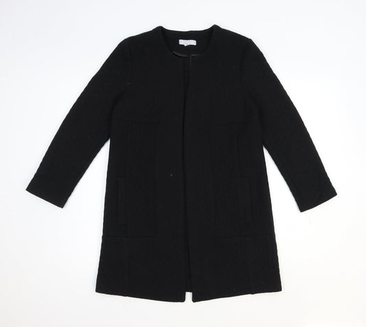 Womens UK Size 8 Red Herring Black Overcoat