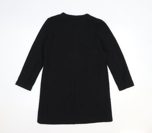 Womens UK Size 8 Red Herring Black Overcoat