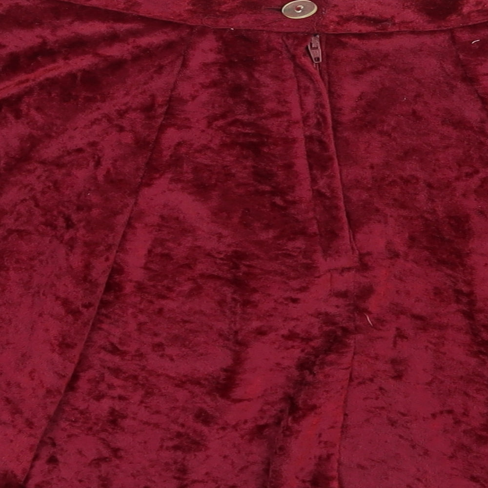 One and Only Girls Red Polyester Skater Skirt Size XS Regular Zip