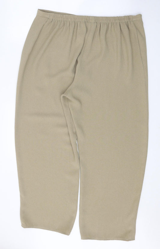 essence Womens Beige Polyester Cropped Trousers Size 22 Regular
