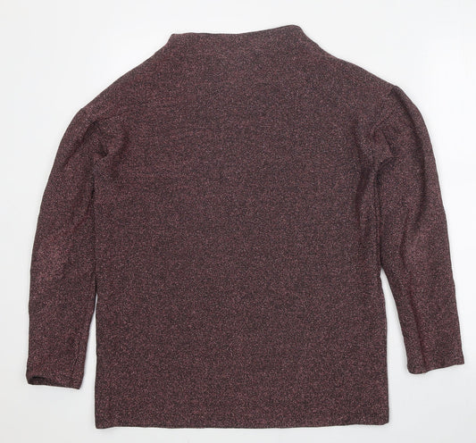 TU Womens Red Viscose Basic T-Shirt Size 8 Round Neck