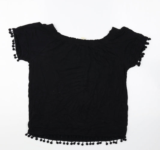 Womens UK Size XS H&M Black Basic T-Shirt