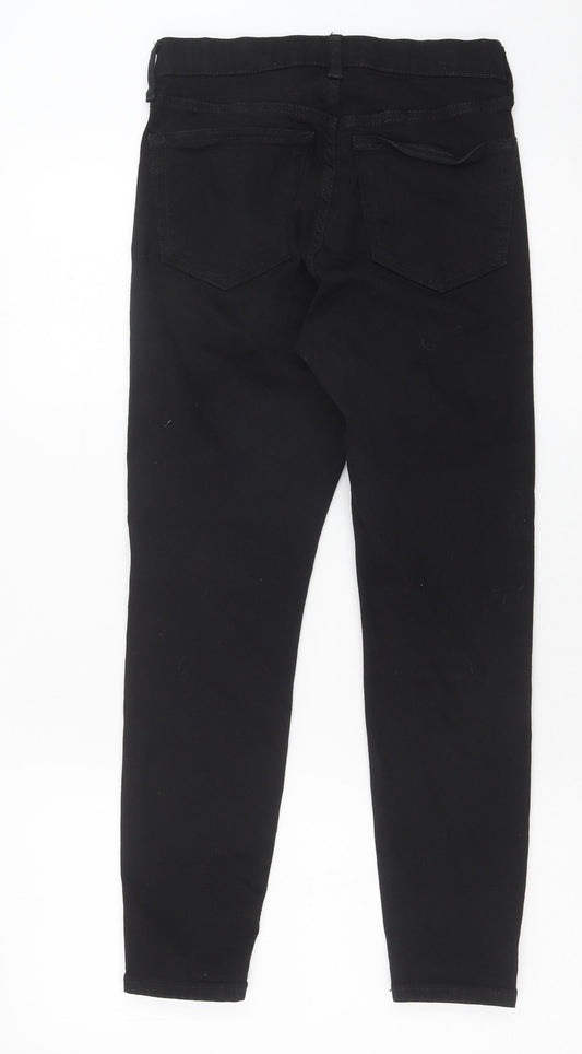 Topshop Womens Black Cotton Skinny Jeans Size 26 in L28 in Regular Zip