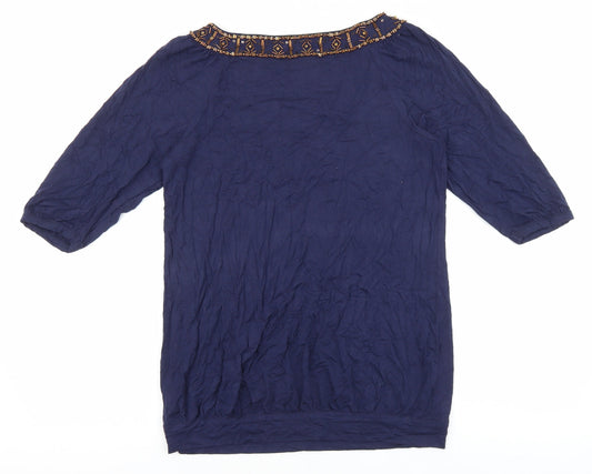 Womens UK Size 12 NEXT Blue Basic Blouse