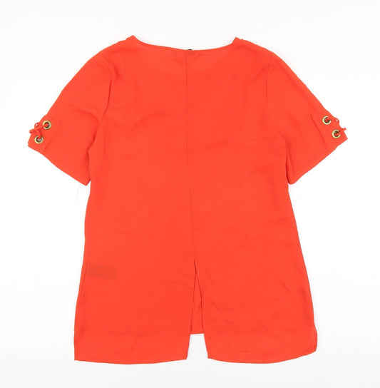 F&F Womens Purple Polyester Basic Blouse Size 8 Round Neck