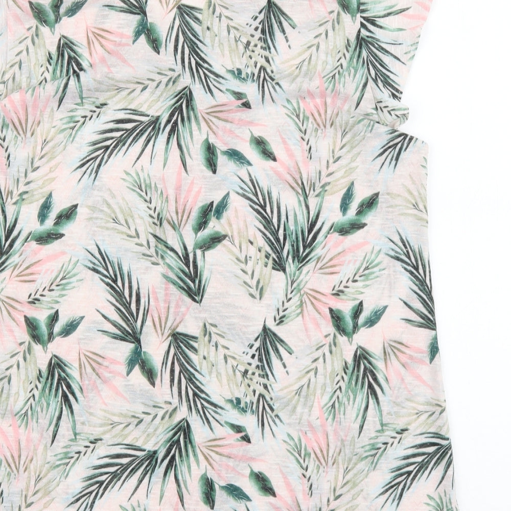 Papaya Womens Green Geometric Polyester Basic Tank Size 16 V-Neck