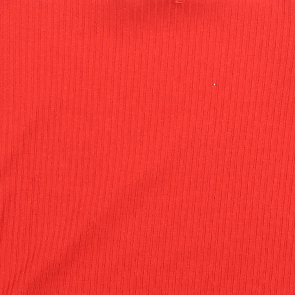 Primark Womens Red Polyester Basic Tank Size 8 Off the Shoulder