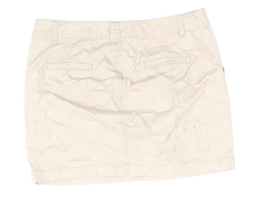 George Womens Brown Cotton Mini Skirt Size 12 Zip