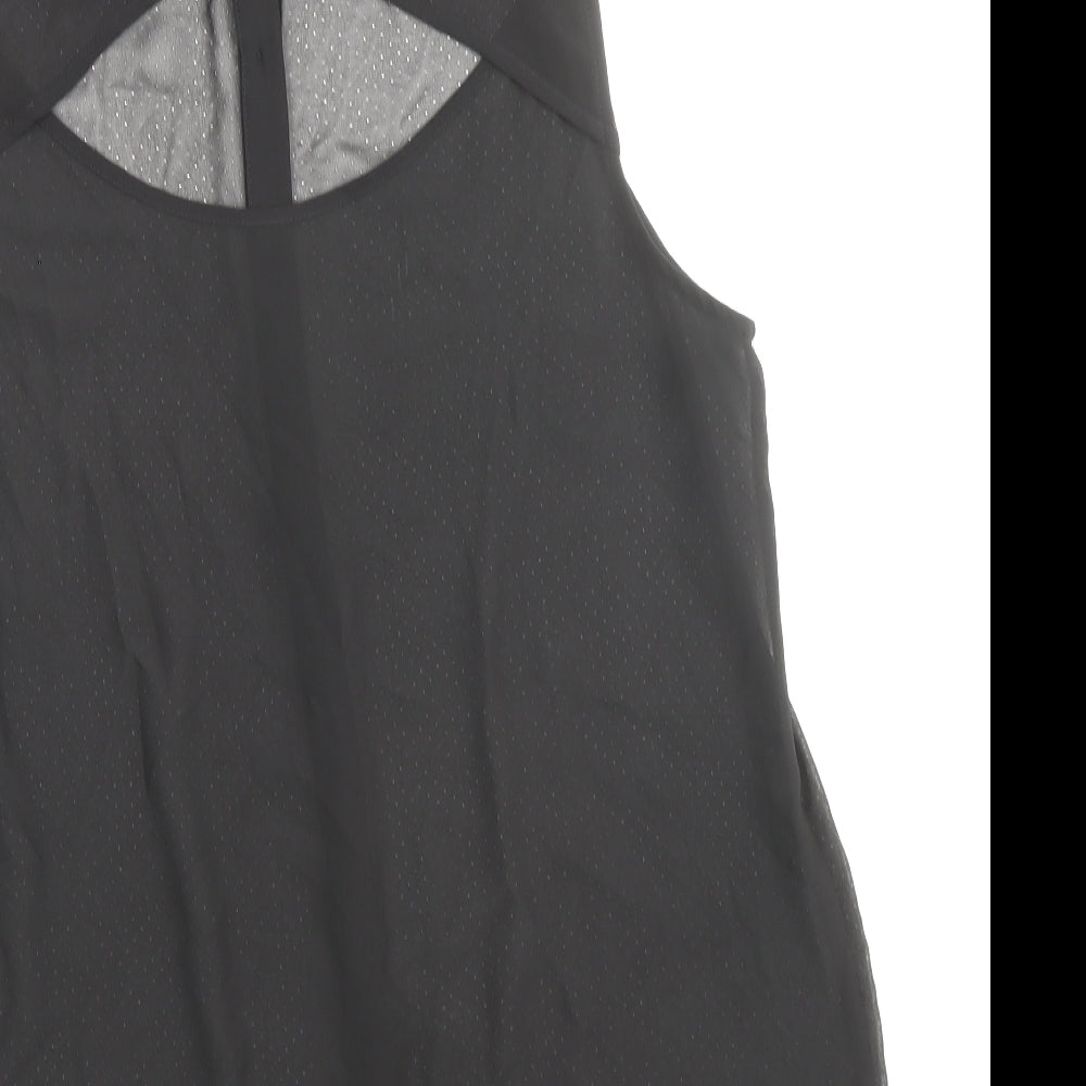 FOREVER 21 Womens Black Polyester Basic Button-Up Size M Collared