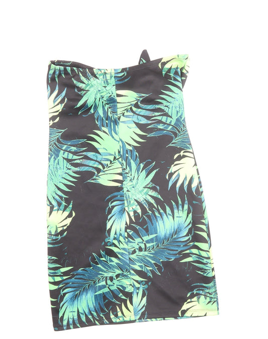 Missguided Womens Black Floral Polyester Mini Size 8 Off the Shoulder Pullover