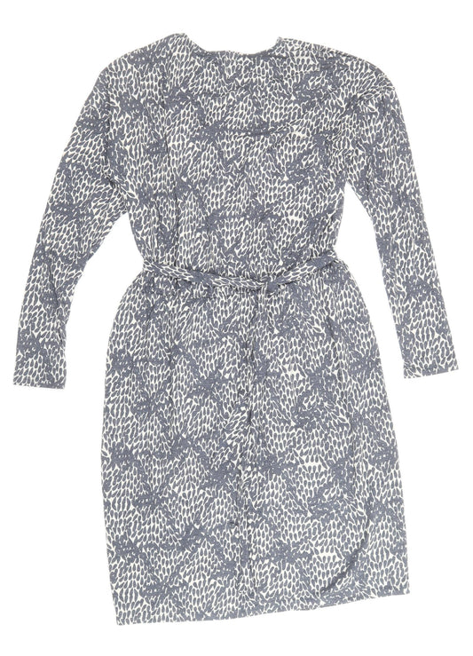 Gap Womens Blue Geometric Polyester A-Line Size M V-Neck Pullover