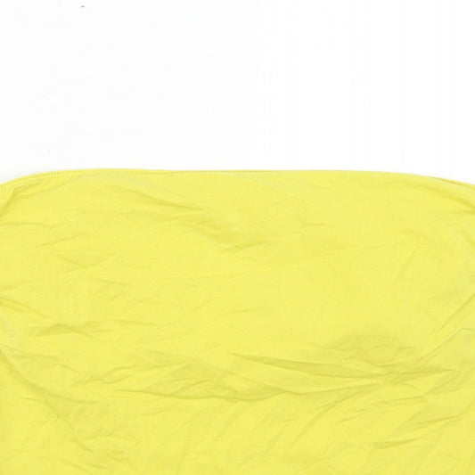 George Womens Yellow Cotton Basic Tank Size 12 Off the Shoulder