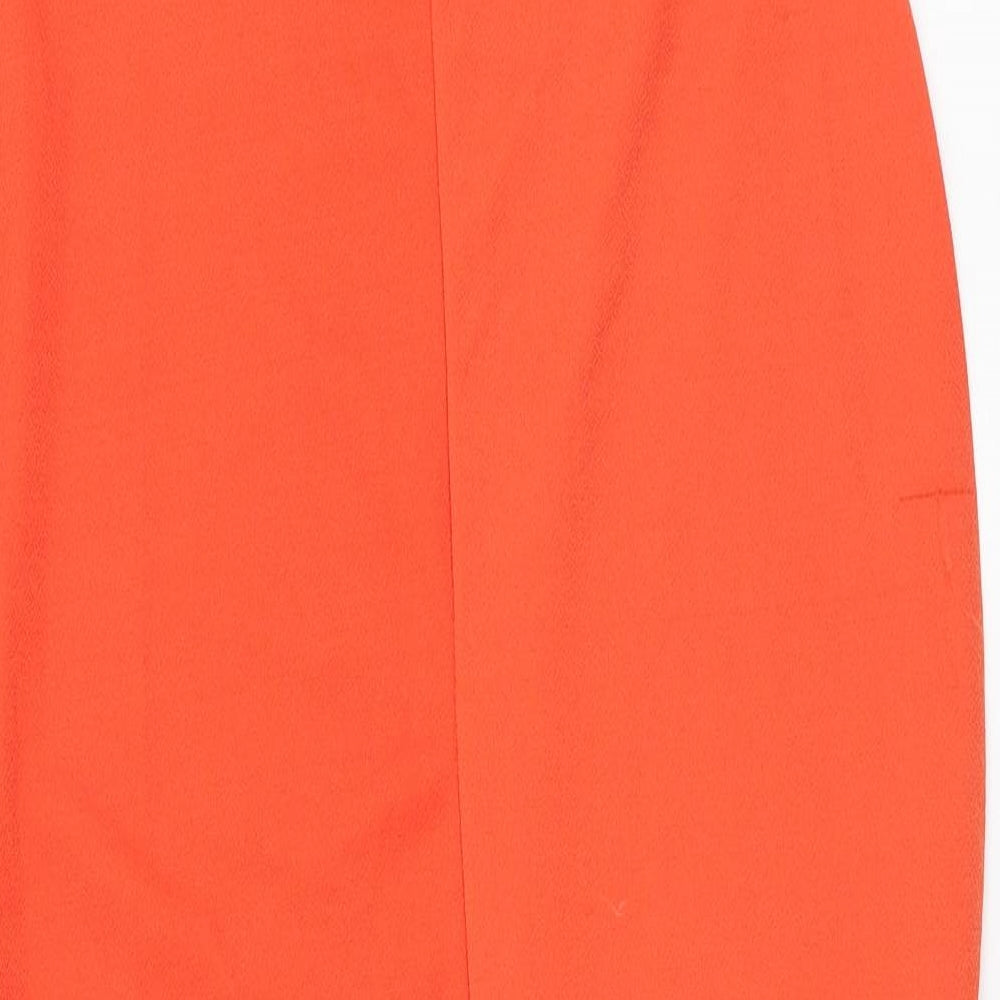 Boohoo Womens Orange Polyester Bodycon Size 10 Off the Shoulder Pullover